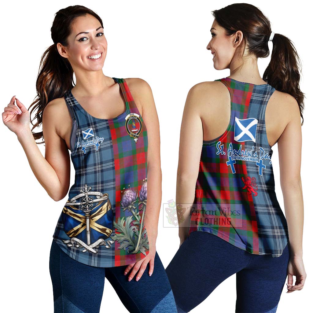 Mar Tartan Women's Racerback Tanks Happy St. Andrew's Day Half Tartan Style 4XL - Tartan Vibes Clothing