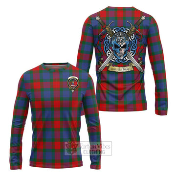 Mar Tartan Long Sleeve T-Shirt with Family Crest Celtic Skull Style Unisex - Tartan Vibes Clothing