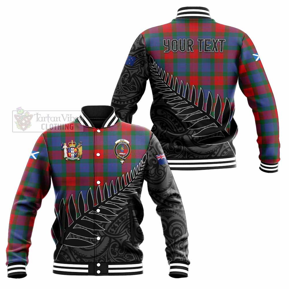 Mar Crest Tartan Baseball Jacket with New Zealand Silver Fern Half Style Unisex - Tartan Vibes Clothing