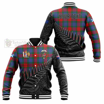 Mar Crest Tartan Baseball Jacket with New Zealand Silver Fern Half Style Unisex - Tartan Vibes Clothing