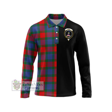 Mar Tartan Long Sleeve Polo Shirt with Family Crest and Half Of Me Style Unisex - Tartan Vibes Clothing