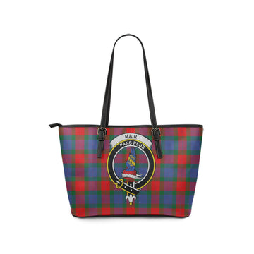 Mar Tartan Leather Tote Bag with Family Crest - Tartan Vibes Clothing