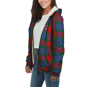 Mar Tartan Sherpa Hoodie with Family Crest