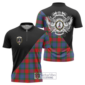 Mar Tartan Zipper Polo Shirt with Family Crest and Military Logo Style Unisex - Tartan Vibes Clothing