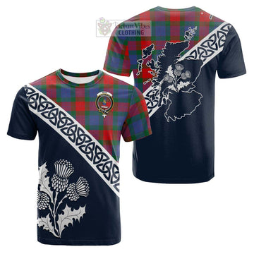 Mar Tartan Cotton T-shirt Featuring Thistle and Scotland Map Kid's Shirt - Tartan Vibes Clothing