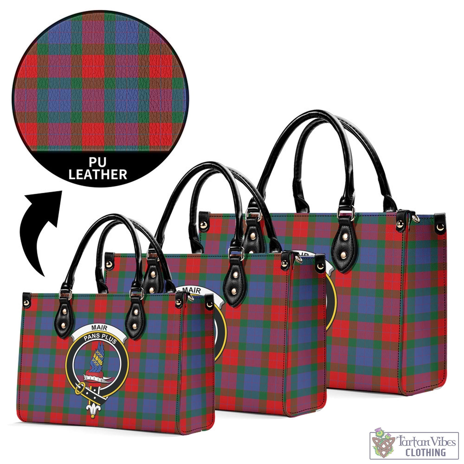 Mar Tartan Luxury Leather Handbags with Family Crest L - Tartan Vibes Clothing
