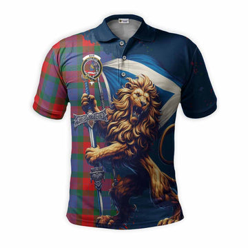 Mar Tartan Family Crest Men's Polo Shirt with Scottish Majestic Lion Kid - Tartan Vibes Clothing