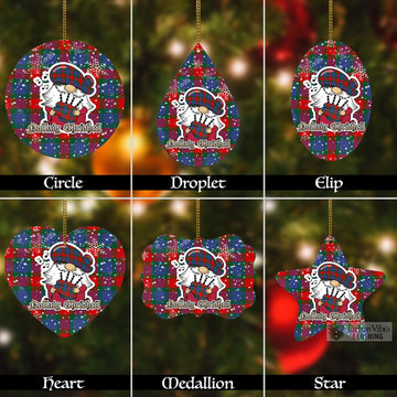 Mar Tartan Christmas Aluminium Ornament with Scottish Gnome Playing Bagpipes Aluminium - Tartan Vibes Clothing