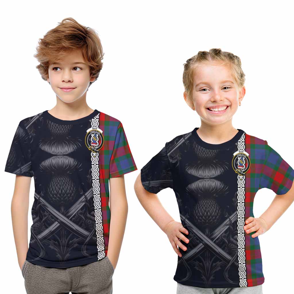 Mar Tartan Kid T-Shirt with Family Crest Cross Sword Thistle Celtic Vibes Youth XL Size14 - Tartan Vibes Clothing