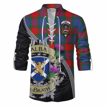 Mar Tartan Family Crest Ghillie Kilt Shirt Lion Rampant Royal Thistle Shield Celtic Inspired Men - Tartan Vibes Clothing