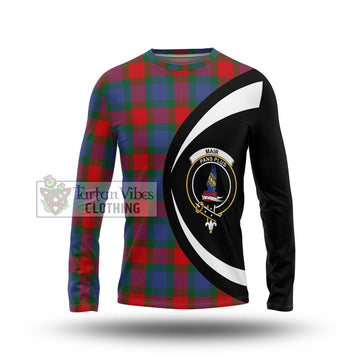 Mar Tartan Long Sleeve T-Shirt with Family Crest Circle Style Unisex - Tartan Vibes Clothing