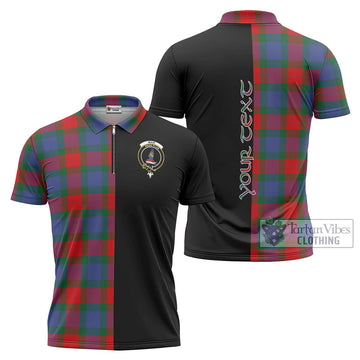 Mar Tartan Zipper Polo Shirt with Family Crest and Half Of Me Style Unisex - Tartan Vibes Clothing