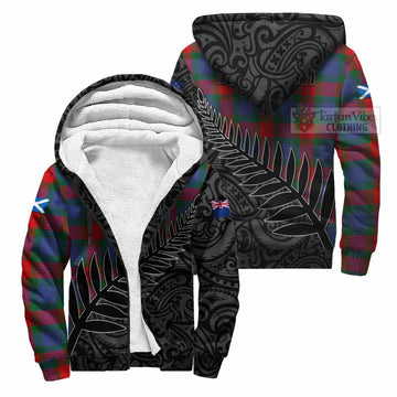 Mar Crest Tartan Sherpa Hoodie with New Zealand Silver Fern Half Style Unisex S - Tartan Vibes Clothing