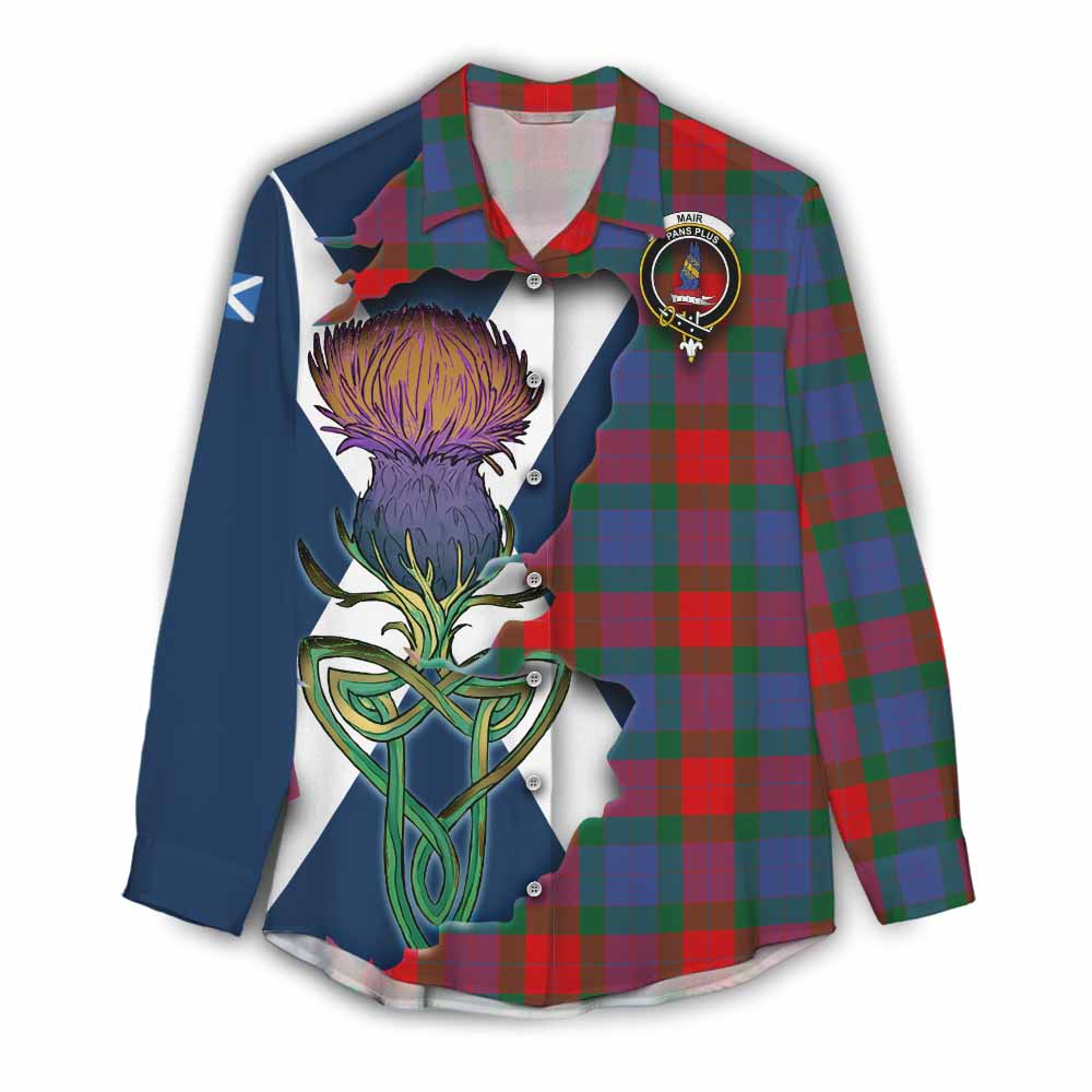Mar Tartan Family Crest Women's Casual Shirt Scottish Thistle Celtic Inspired Female - Tartan Vibes Clothing