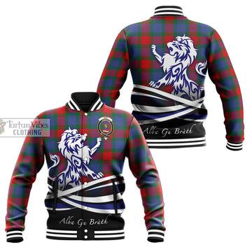 Mar Tartan Baseball Jacket with Alba Gu Brath Regal Lion Emblem Unisex - Tartan Vibes Clothing