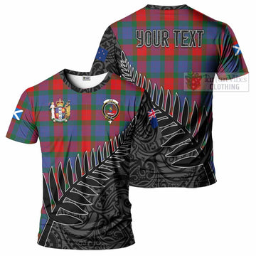 Mar Crest Tartan T-Shirt with New Zealand Silver Fern Half Style Kid's Shirt - Tartan Vibes Clothing