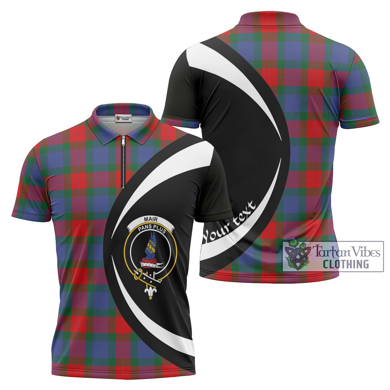 Mar Tartan Zipper Polo Shirt with Family Crest Circle Style Unisex - Tartan Vibes Clothing