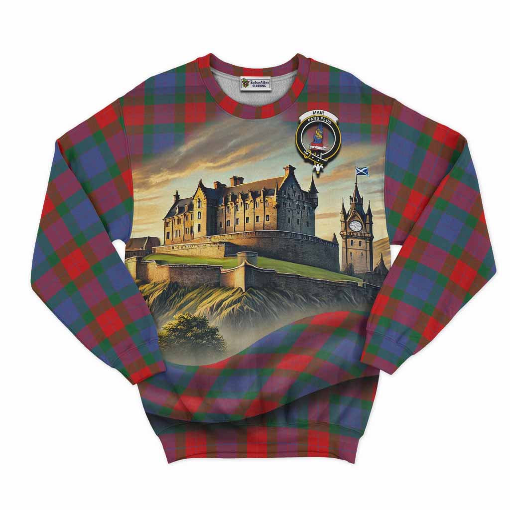 Mar Tartan Family Crest Sweatshirt with Scottish Ancient Castle Style Unisex - Tartan Vibes Clothing