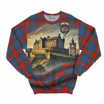 Mar Tartan Family Crest Sweatshirt with Scottish Ancient Castle Style Unisex - Tartan Vibes Clothing