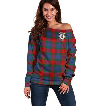 Mar Tartan Off Shoulder Women Sweater with Family Crest Women - Tartan Vibes Clothing