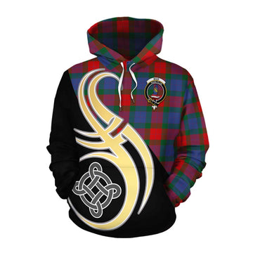 Mar Tartan Cotton Hoodie with Family Crest and Celtic Symbol Style Pullover Hoodie XS - Tartan Vibes Clothing