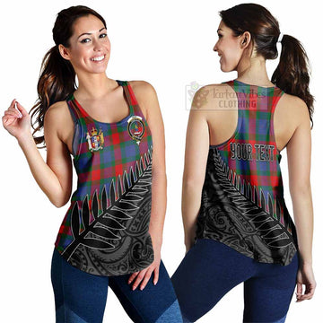 Mar Crest Tartan Women's Racerback Tanks with New Zealand Silver Fern Half Style 4XL - Tartan Vibes Clothing