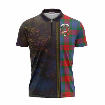 Mar Tartan Family Crest Zipper Polo Shirt Alba Gu Brath Be Brave Lion Ancient Style Unisex - Tartan Vibes Clothing