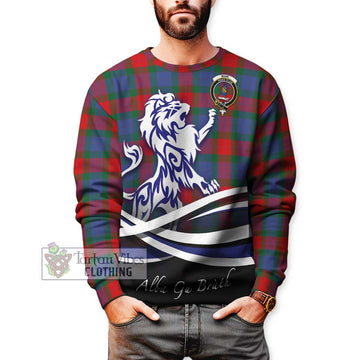 Mar Tartan Sweatshirt with Alba Gu Brath Regal Lion Emblem Unisex - Tartan Vibes Clothing