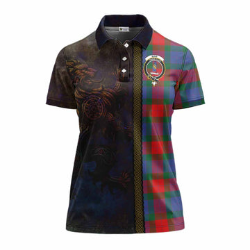 Mar Tartan Family Crest Women's Polo Shirt Alba Gu Brath Be Brave Lion Ancient Style Women - Tartan Vibes Clothing
