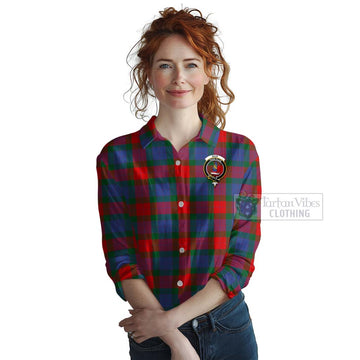 Mar Tartan Women's Casual Shirt with Family Crest Celtic Skull Style Female - Tartan Vibes Clothing
