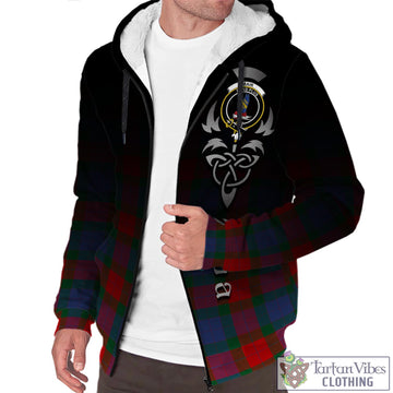Mar Tartan Sherpa Hoodie Featuring Alba Gu Brath Family Crest Celtic Inspired Unisex - Tartan Vibes Clothing