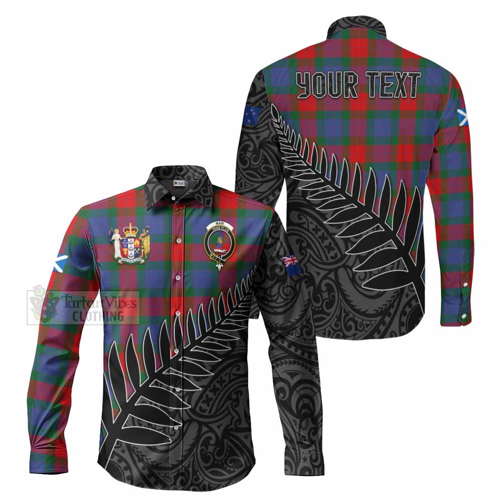 Mar Crest Tartan Long Sleeve Button Shirt with New Zealand Silver Fern Half Style Men's Shirt S - Tartan Vibes Clothing