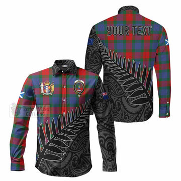 Mar Crest Tartan Long Sleeve Button Shirt with New Zealand Silver Fern Half Style Men's Shirt S - Tartan Vibes Clothing