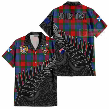 Mar Crest Tartan Hawaiian Shirt with New Zealand Silver Fern Half Style Kid - Tartan Vibes Clothing