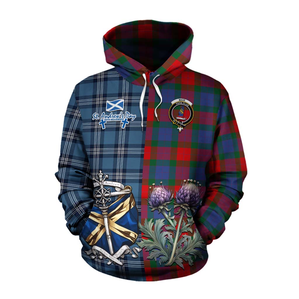 Mar Tartan Cotton Hoodie Happy St. Andrew's Day Half Tartan Style Pullover Hoodie XS - Tartan Vibes Clothing