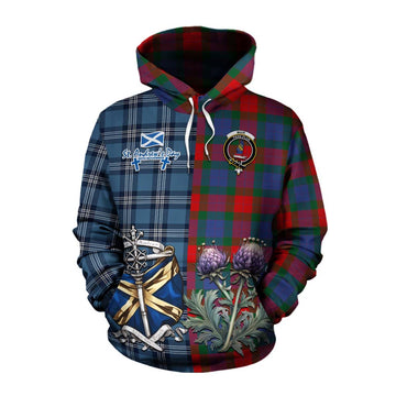 Mar Tartan Cotton Hoodie Happy St. Andrew's Day Half Tartan Style Pullover Hoodie XS - Tartan Vibes Clothing