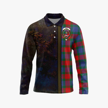 Mar Tartan Family Crest Long Sleeve Polo Shirt Alba Gu Brath Be Brave Lion Ancient Style Unisex - Tartan Vibes Clothing