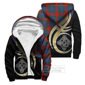 Mar Tartan Sherpa Hoodie with Family Crest and Celtic Symbol Style Unisex S - Tartan Vibes Clothing