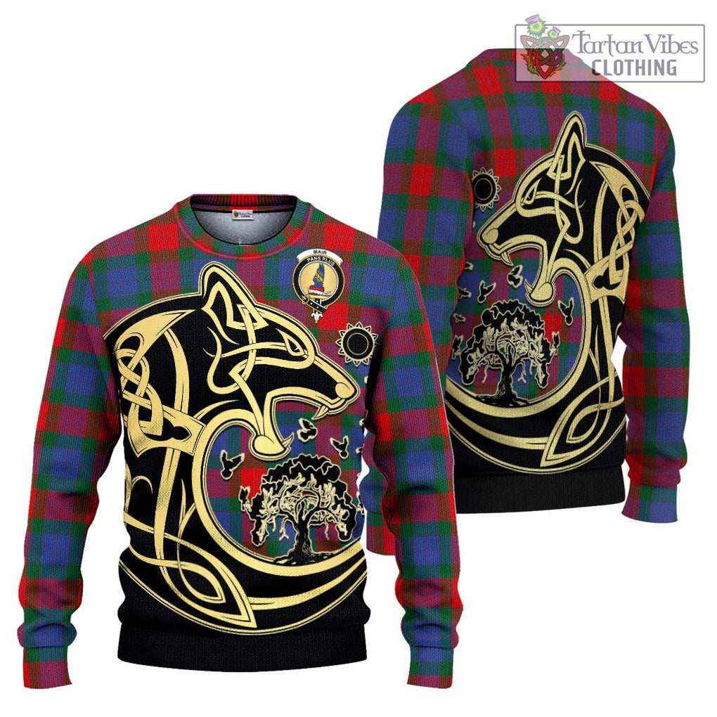 Mar Tartan Ugly Sweater with Family Crest Celtic Wolf Style Unisex - Tartan Vibes Clothing