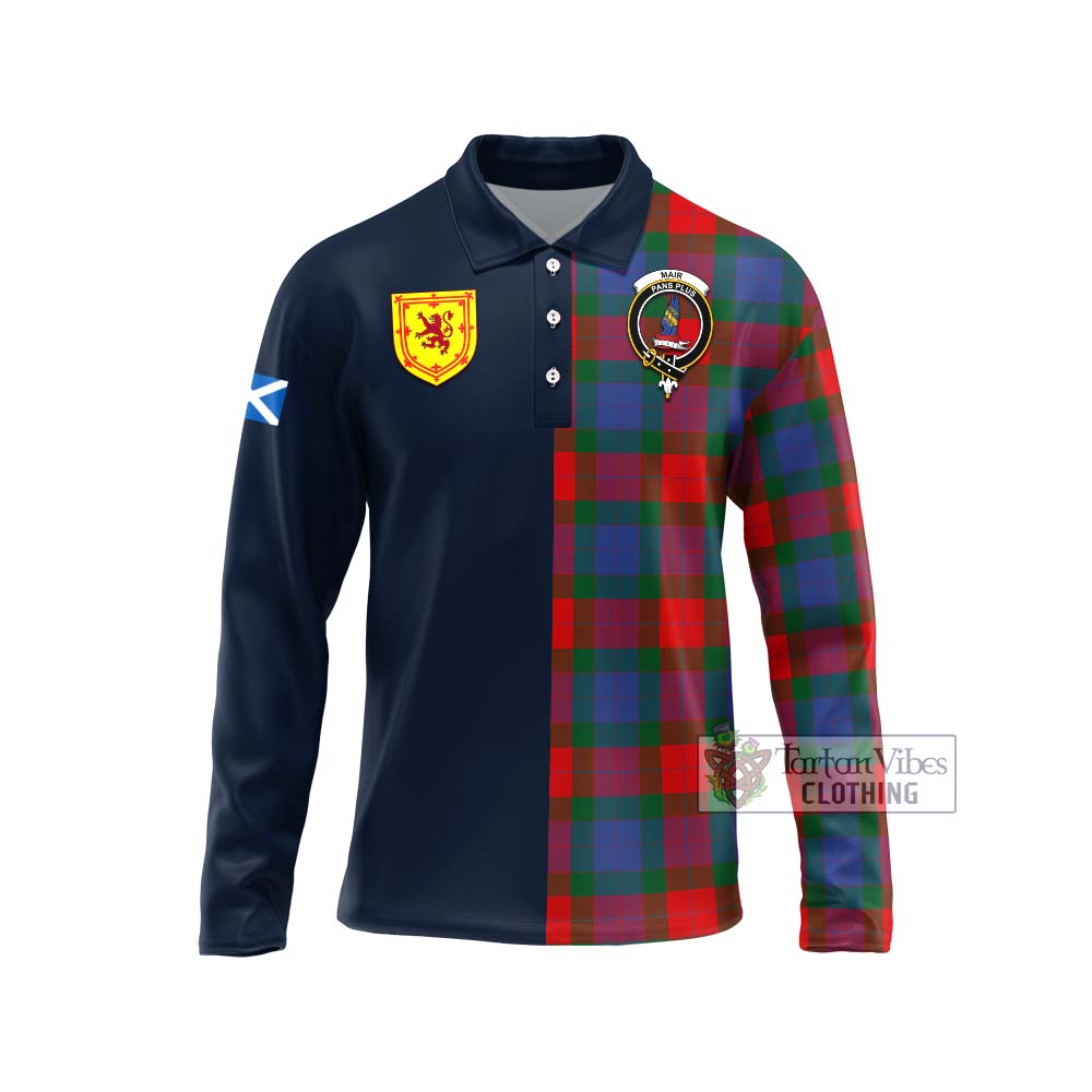 Mar Tartan Long Sleeve Polo Shirt Alba with Scottish Lion Royal Arm Half Style Unisex - Tartan Vibes Clothing