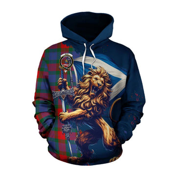 Mar Tartan Family Crest Cotton Hoodie with Scottish Majestic Lion Pullover Hoodie XS - Tartan Vibes Clothing