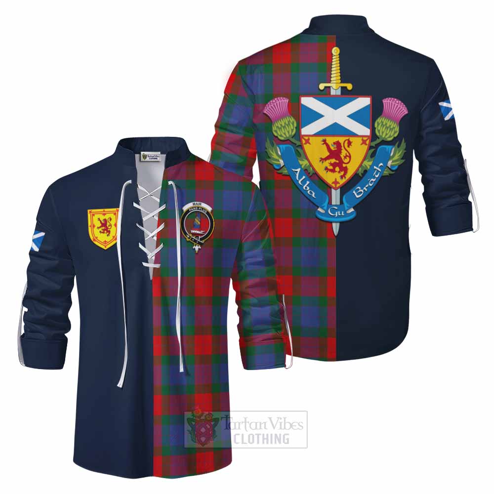 Mar Tartan Ghillie Kilt Shirt Alba with Scottish Lion Royal Arm Half Style Men - Tartan Vibes Clothing