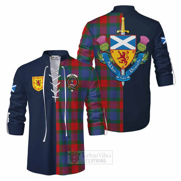 Mar Tartan Ghillie Kilt Shirt Alba with Scottish Lion Royal Arm Half Style Men - Tartan Vibes Clothing