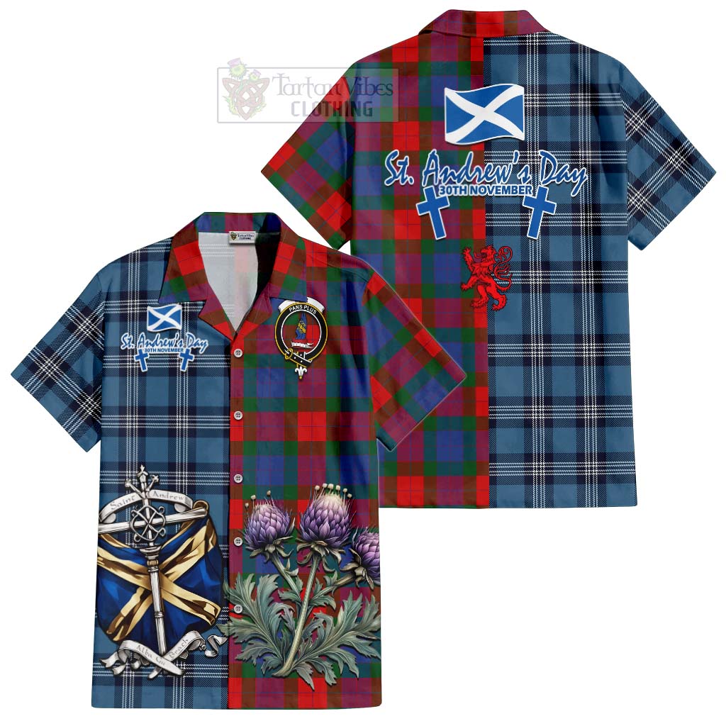 Mar Tartan Hawaiian Shirt Happy St. Andrew's Day Half Tartan Style Kid - Tartan Vibes Clothing