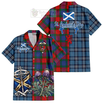 Mar Tartan Hawaiian Shirt Happy St. Andrew's Day Half Tartan Style Kid - Tartan Vibes Clothing