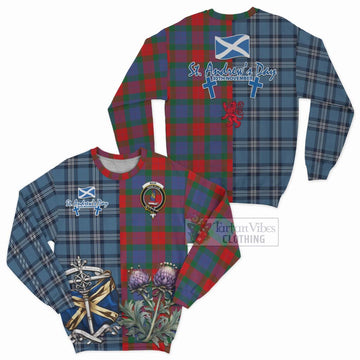 Mar Tartan Sweatshirt Happy St. Andrew's Day Half Tartan Style Unisex - Tartan Vibes Clothing