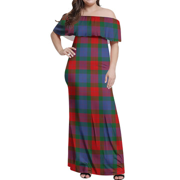 Mar Tartan Off Shoulder Long Dress Women's Dress - Tartan Vibes Clothing