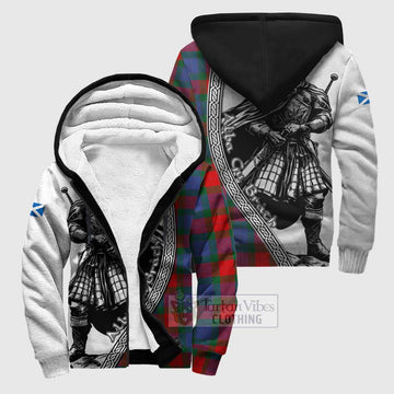 Mar Tartan Clan Crest Sherpa Hoodie with Highlander Warrior Celtic Style Unisex S - Tartan Vibes Clothing
