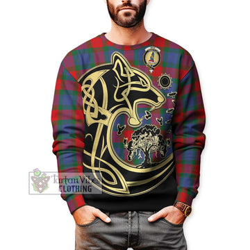Mar Tartan Sweatshirt with Family Crest Celtic Wolf Style Unisex - Tartan Vibes Clothing