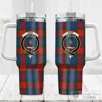 Mar Tartan and Family Crest Tumbler with Handle